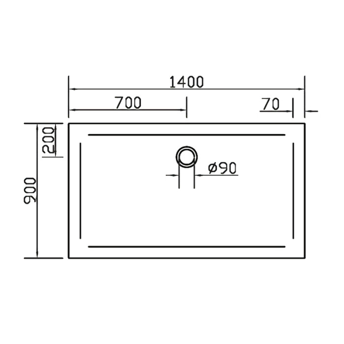 Поддон для душевой кабины EGER SMC 1400*900*35мм, прямоугольный