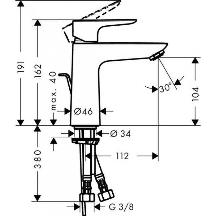 Змішувач для умивальника HANSGROHE Talis E 110 71710000