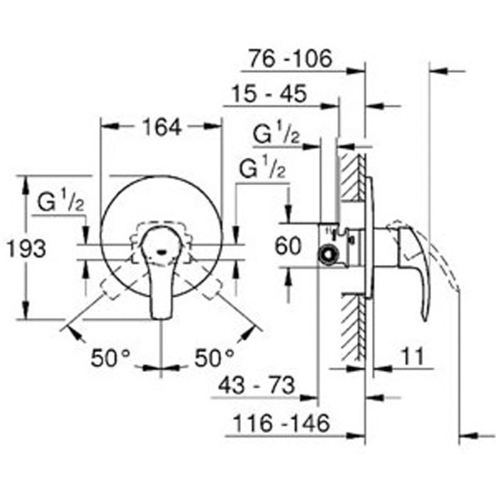 Смеситель для душа Grohe Eurosmart (33556002)