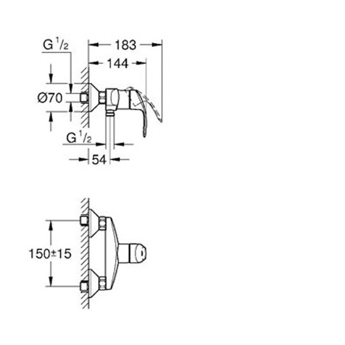 Смеситель для душа Grohe Eurosmart  (33555002)