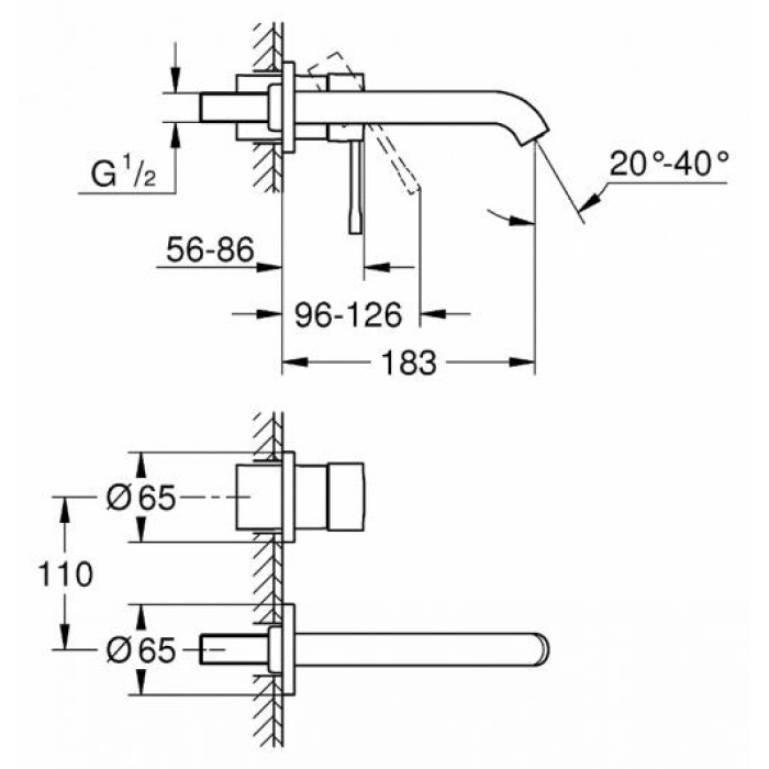 Смеситель для умывальника GROHE Essence New 19408001