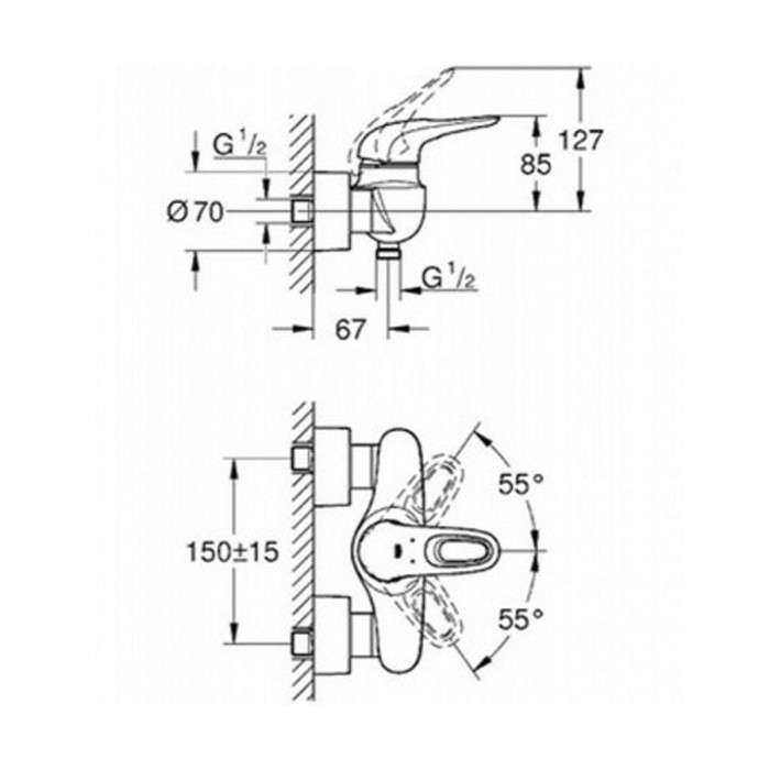 Смеситель для душа Grohe Eurostyle (33590LS3)