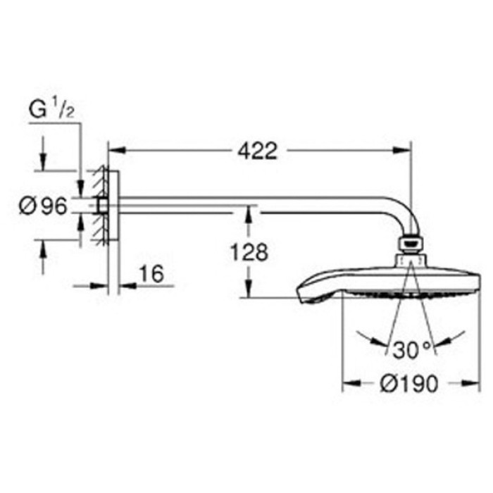 Лейка верхнего душа Grohe Power&Soul Cosmopolitan