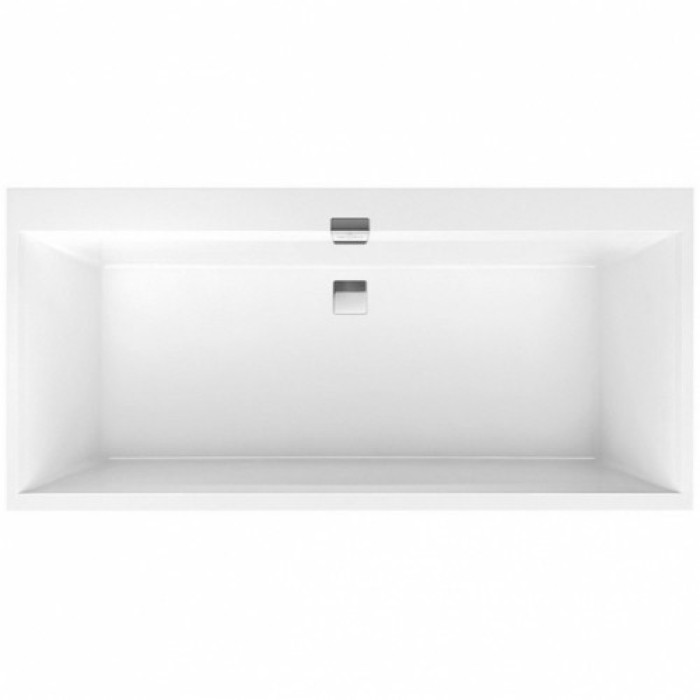 SQUARO EDGE 12 ванна 180*80см, с ножками и сливом-переливом, цвет white alpin