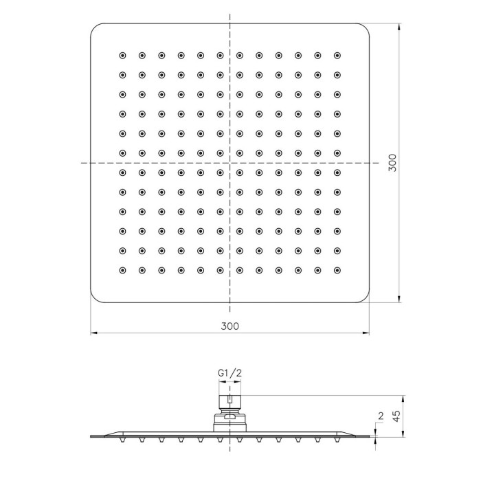 Лейка верхнего душа Imprese SQ300SS2