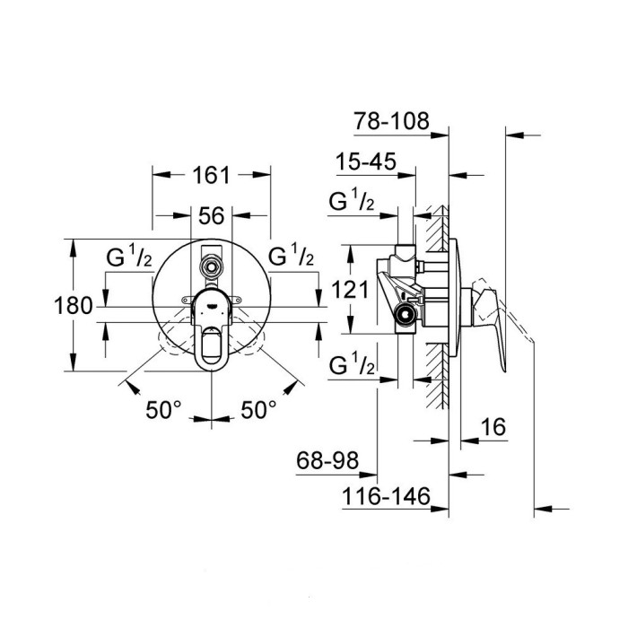 Смеситель для душа GROHE BauLoop