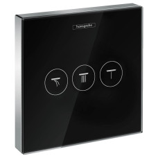 ShowerSelect Модуль с тремя запорными клапанами, стеклянный, черный/хром