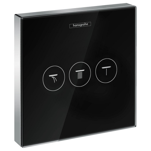 ShowerSelect Модуль с тремя запорными клапанами, стеклянный, черный/хром