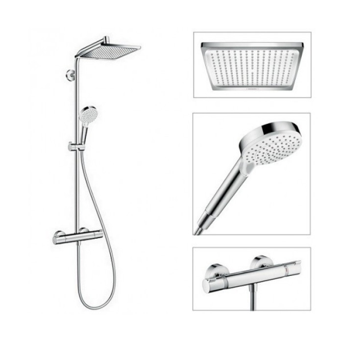 Crometta E 240 1jet Showerpipe Душова система з термостатом, хром
