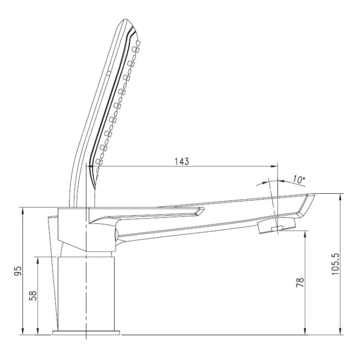 Смеситель для ванны врезной на три отверстия Imprese Breclav 85245W