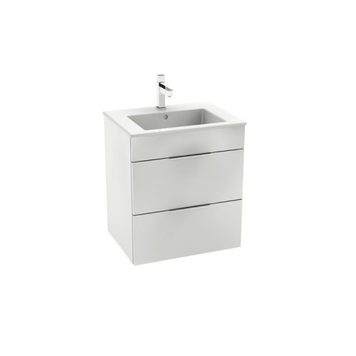 SUIT тумба 540*422*620мм с раковиной, 1 отверстие под смеситель, 2 выдвижных шкафчика, цвет белый глянец