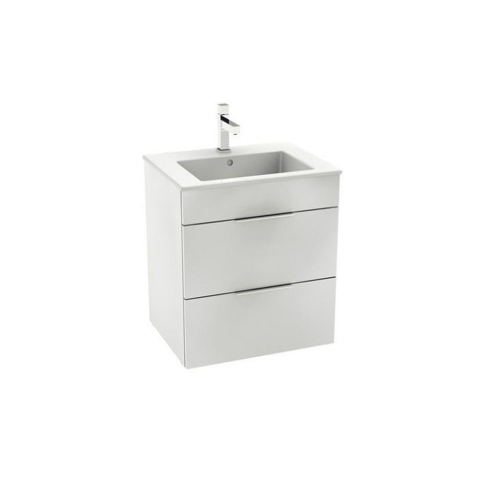 SUIT тумба 540*422*620мм з раковиною, 1 отвір під змішувач, 2 висувні шафки, колір білий глянець