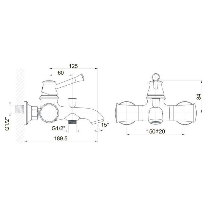 Смеситель для ванны IMPRESE PODZIMA LEDOVE ZMK01170104