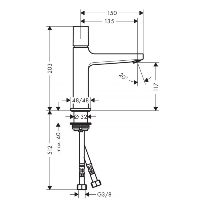 Смеситель для умывальника HANSGROHE Metropol Select 32571000