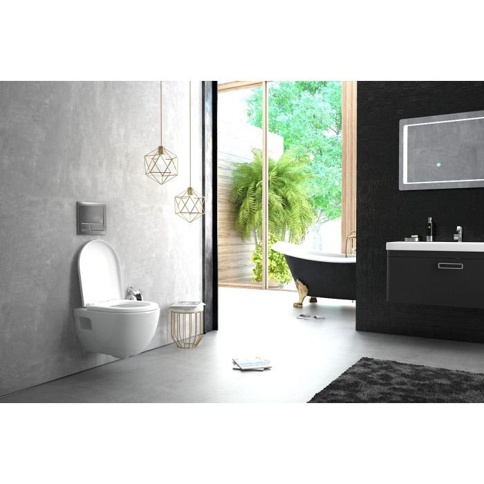 ALTEA Rimless унитаз 53*35,5*40см подвесной в комплекте с сидением Slim slow-closing