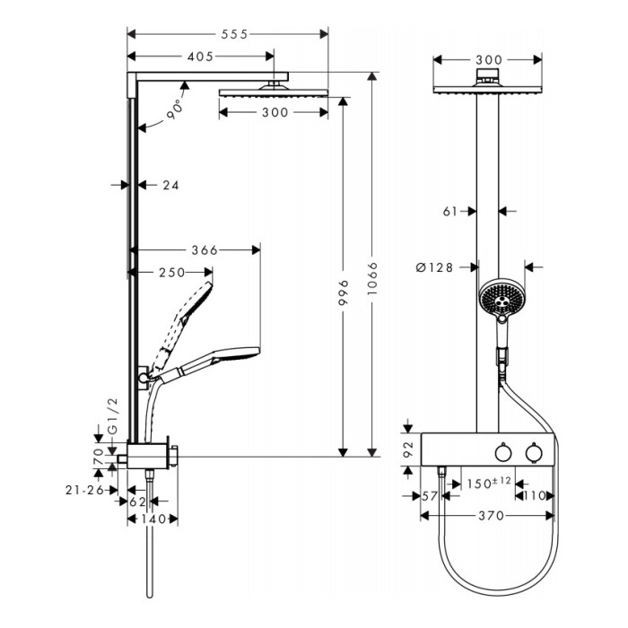 Raindance E 300 1jet Showerpipe 350 ST Душова система Raindance E 300 1jet Showerpipe 350 ST Душова система