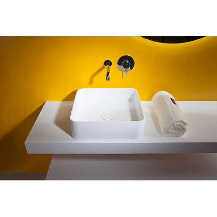 Раковина накладная каменная Solid surface 400*400*125mm