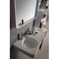 Раковина-стільниця підвісна з рушником, кам'яна Solid surface 750*480*140mm