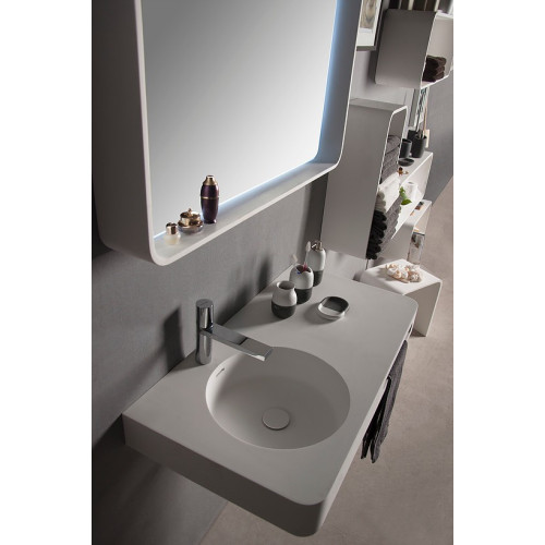 Раковина-стільниця підвісна з рушником, кам'яна Solid surface 750*480*140mm