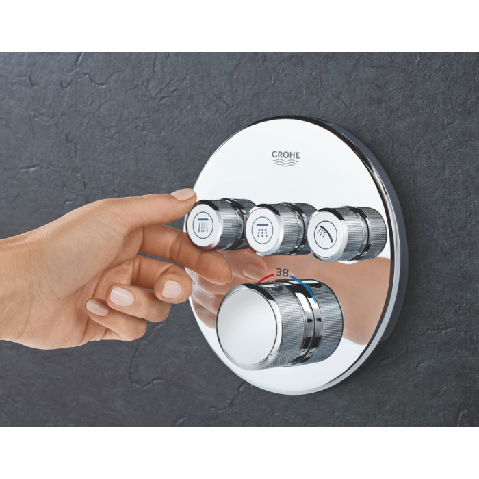 Термостат для душа/ванны SmartControl с 3 кнопками, накладная панель