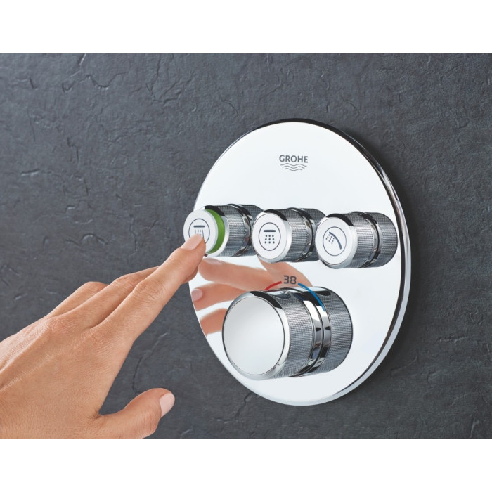 Термостат для душа/ванны SmartControl с 3 кнопками, накладная панель