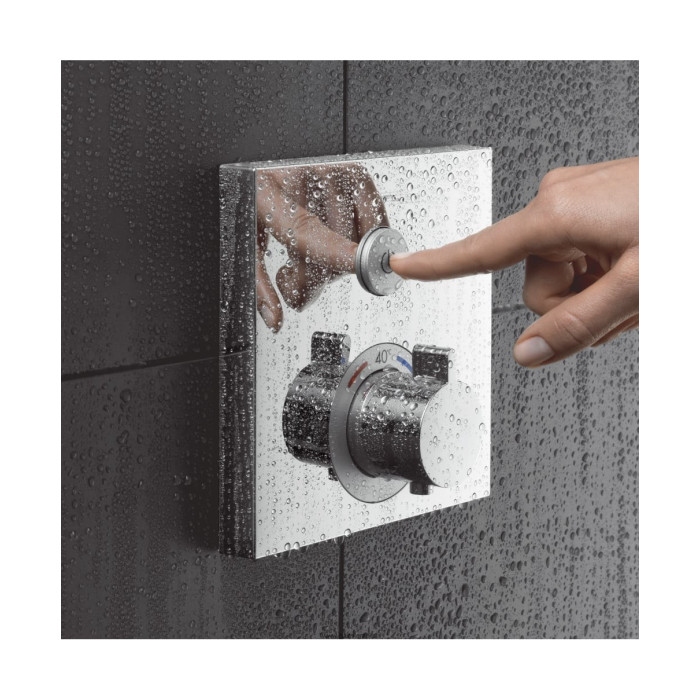 ShowerSelect Термостат для одного споживача, скляний, СМ, білий/хром