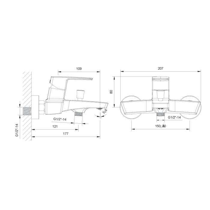 Смеситель для ванны Imprese Grafiky ZMK041807040