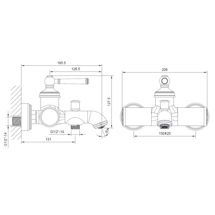 Смеситель для ванны Imprese Hydrant ZMK031806040