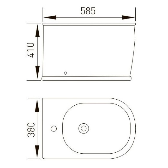 PUERTA биде напольное 585*380*410мм