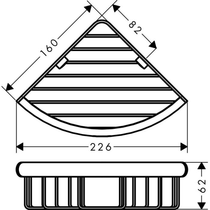 Logis Кошик кутовий, настінний, хром