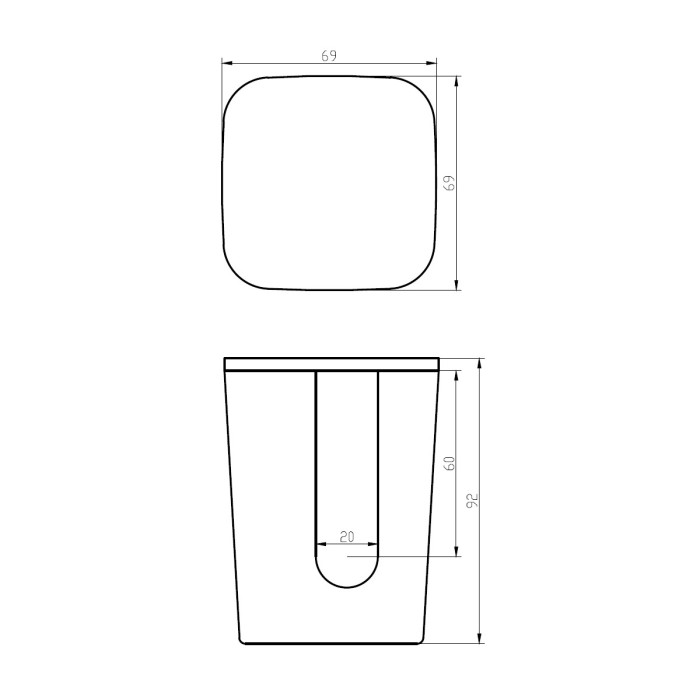 Коробочка для спонжиків кам'яна Solid surface 70*70*105мм