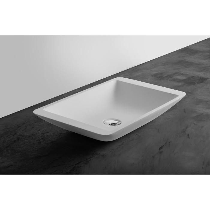 Умывальник 59,5*34,5*10,5см накладной каменный Solid surface