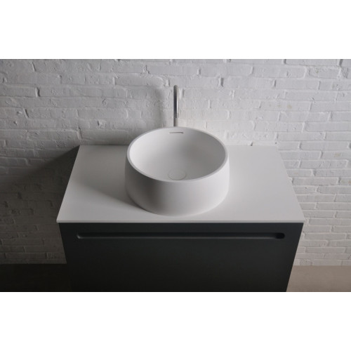 Раковина накладна кам'яна кругла Solid surface ø420*150 mm