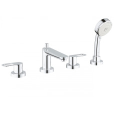 Смеситель двухвентильный на борт ванны с душем GROHE BauLoop 