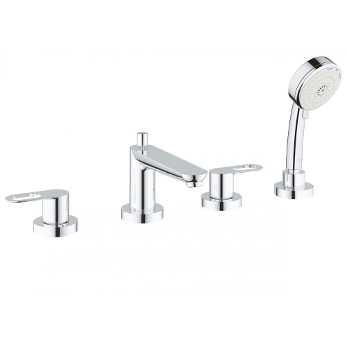 Смеситель двухвентильный на борт ванны с душем GROHE BauLoop