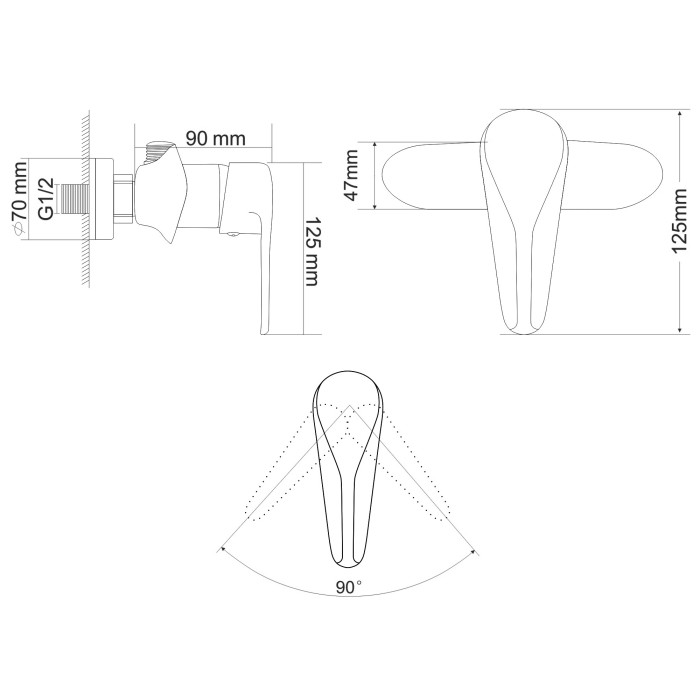 Змішувач для душу Rozzy Jenori TULIP RBZ081-5