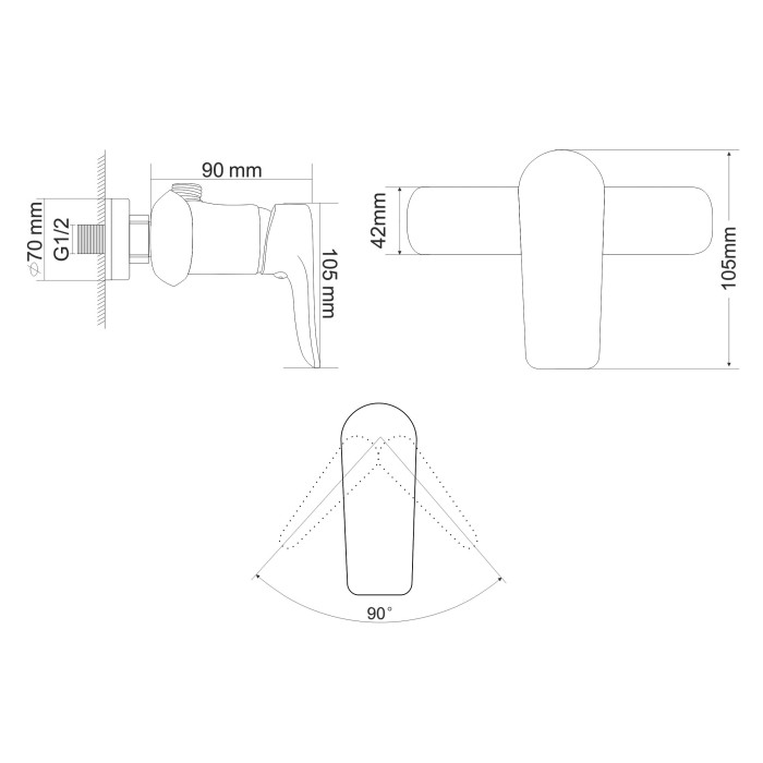 Cмеситель для душа Rozzy Jenori VELUM RBZ082-5