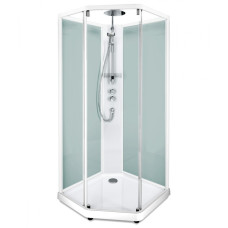 Задние стенки душевой пятиугольной кабины  IDO SHOWERAMA 10-5 Comfort  100*100см, белый профиль/матовое стекло