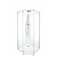 Задние стенки душевой пятиугольной кабины IDO SHOWERAMA 10-5 Comfort  90*90см, белый профиль/прозрачное стекло