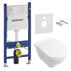 Комплект: O.NOVO DirectFlush унітаз підвісний 5660HR01 з сид. soft-close, Geberit Duofix 458.126.00.1