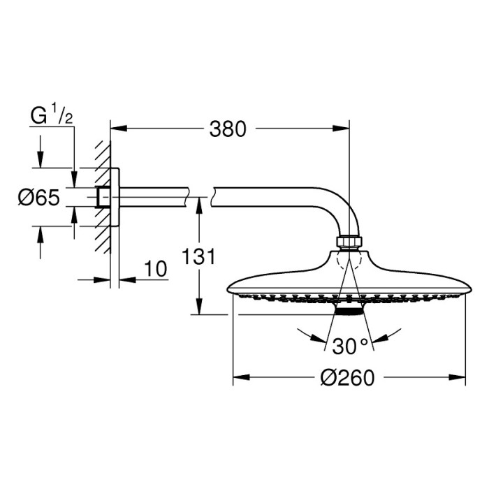 Лейка верхнего душа GROHE Euphoria