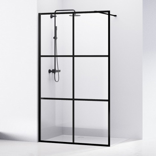 Стенка для душевой кабины VOLLE "Malla Negra" 1200*2000*8mm, Walk-In