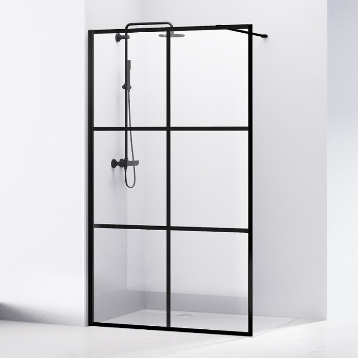 Стенка для душевой кабины VOLLE "Malla Negra" 1200*2000*8mm, Walk-In