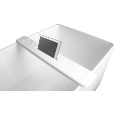 Накладна полиця на ванну, кам'яна Solid surface 870*115*24mm, колір білий