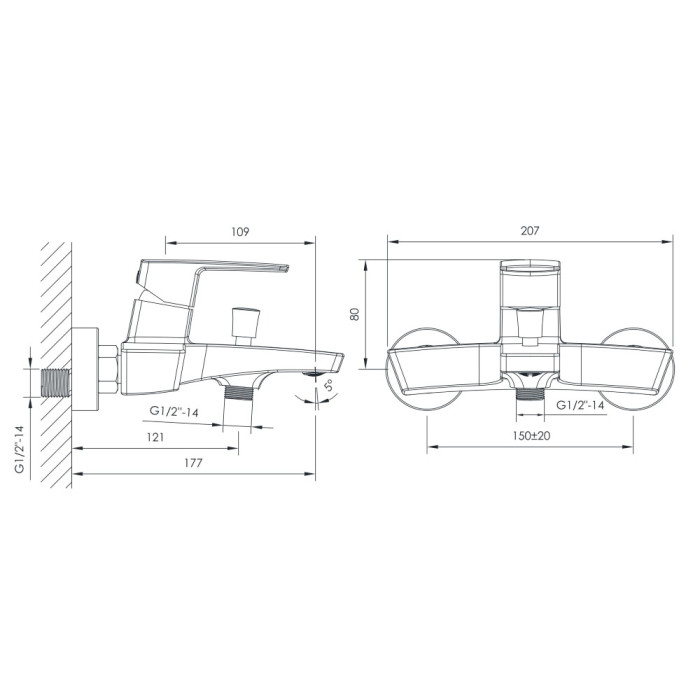 Смеситель для ванны Imprese Grafiky ZMK061901040