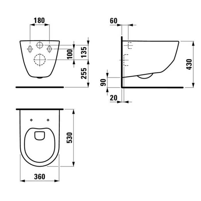 Комплект: PRO Rimless унітаз підвісний 820966+сидіння slow-closing 8969513B