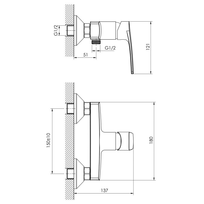 Смеситель для душа IMPRESE KAMPA  15285