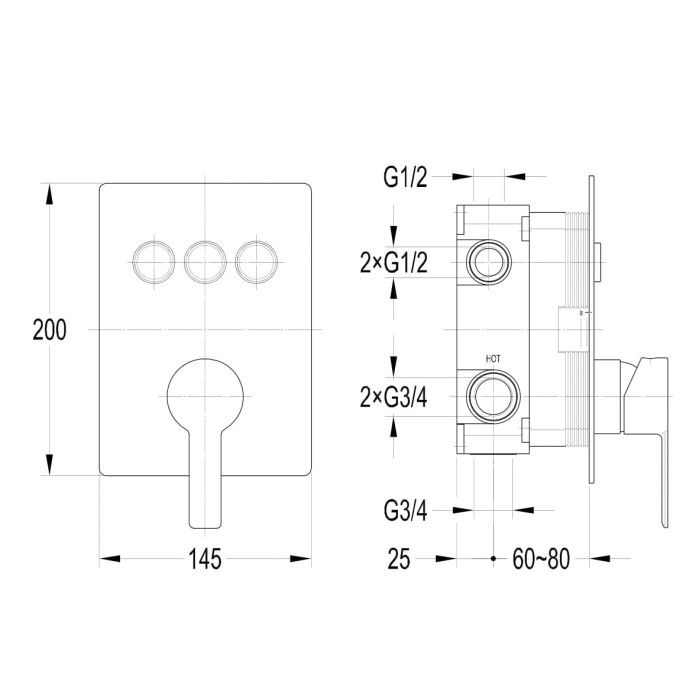 Смеситель для душа SMART CLICK ZMK101901202