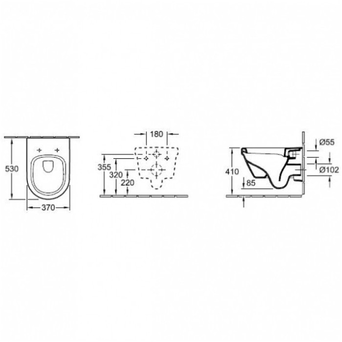 Комплект: ARCHITECTURA унитаз подвесной 37*53см, DirectFlush, с сидением Slow closing +IMPRESE Комплект инсталляции 3в1