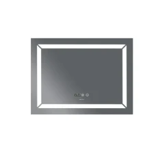Зеркало прямоугольное LED 70х50 MIXXUS Light контур, часы, с антизопотев.